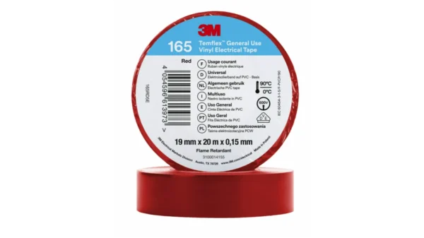 Cinta Aisl. Temflex 165 Vinilo 3/4"X 18Mts Rojo