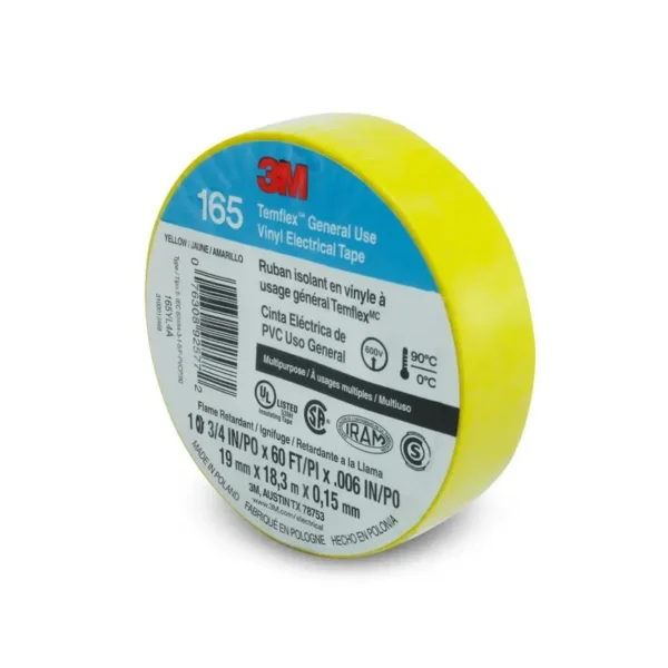 Cinta Aisl. Temflex 165 Vinilo 3/4"X 18Mts Amarillo